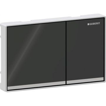 Clapeta actionare rezervor wc, negru   lucios cu banda de design sticla acoperita cu oglinda, Geberit Omega60