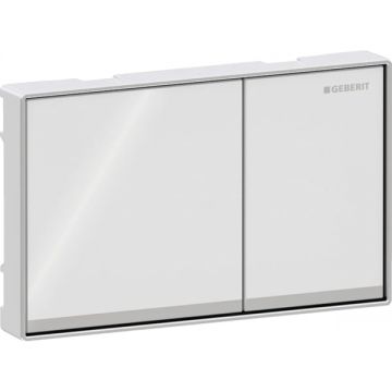 Clapeta actionare rezervor wc sticla alba lucioasa cu banda de design sticla acoperita cu oglinda Geberit Omega60