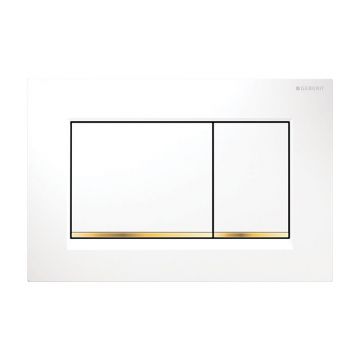 Clapeta cu actionare dubla, Geberit, Sigma30, alb, auriu, lucios