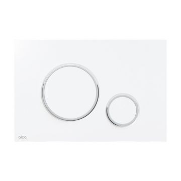 Clapeta de actionare, Alcadrain, Thin, cu doua volume, alb - crom lucios