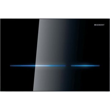 Clapeta de actionare pentru rezervor, dreptunghiulara, automata   fara atingere, sticla neagra, Geberit Sigma80