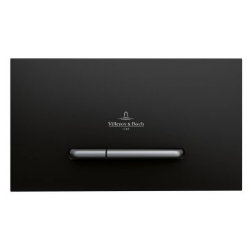 Clapeta WC Villeroy  Boch ViConnect, dubla, orizontala, 253 x 145 mm, ABS, mat, negru crom, 922169AN