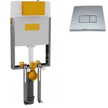 Rezervor WC incastrat pentru pereti de zidarie, cu clapeta de actionare cromata inclusa   8100-C