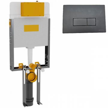 Rezervor WC incastrat pentru pereti de zidarie, cu clapeta de actionare neagra inclusa   8100-MS