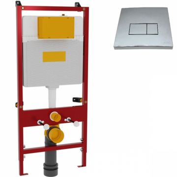 Rezervor WC incastrat tip perete din gips-carton, clapeta de actionare crom inclus   8000-C