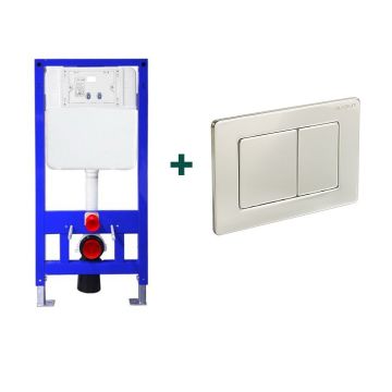 Set cadru WC incastrat cu clapeta AC-BA, argintiu, Elysium