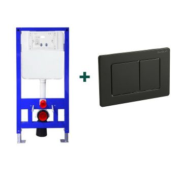 Set cadru WC incastrat cu clapeta AC-BA, negru mat, Elysium