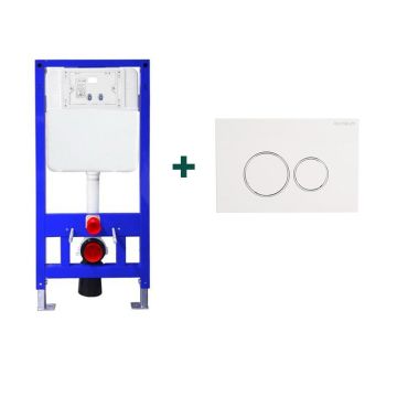 Set cadru WC incastrat cu clapeta AC-R, alb, Elysium