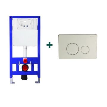 Set cadru WC incastrat cu clapeta, argintiu, Elysium