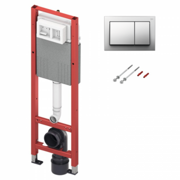 Set rezervor incastrat cu clapeta crom TECEbase, 112 cm inaltime, TECE Base320