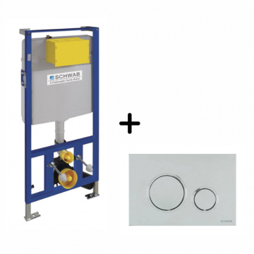 Set rezervor incastrat Schwab cu clapeta de actionare crom lucios, Schwab Vela