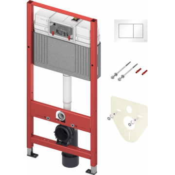 Set rezervor incastrat TECEbase 50x112 cm cu clapeta de actionare alba TECEnow