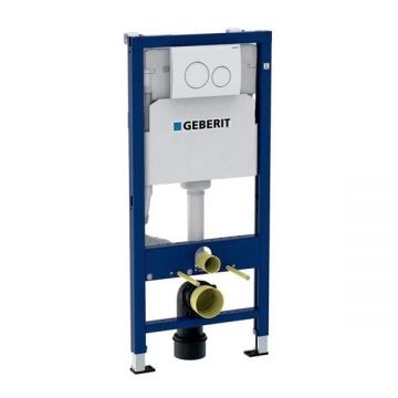 Set rezervor wc incastrat Geberit, Duofix, cu set de fixare si clapeta Delta 20, pentru vas WC suspendat