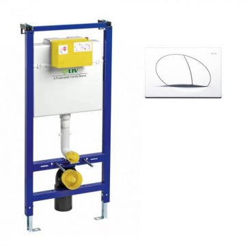 Set rezervor WC incastrat Liv Jog si clapeta alb mat Selenite Duo