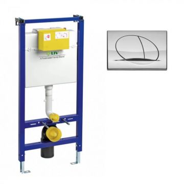 Set rezervor WC incastrat Liv Jog si clapeta crom lucios Selenite Duo