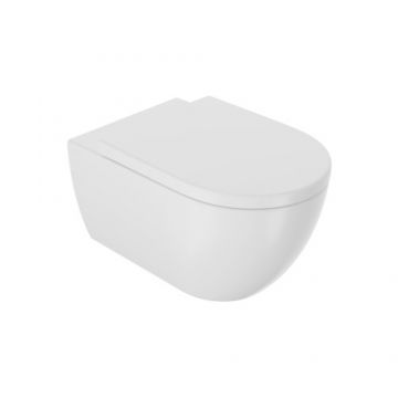 Set vas wc Sanycces Arc suspendat cu capac cu inchidere lenta, alb mat - Culoare Alb pal