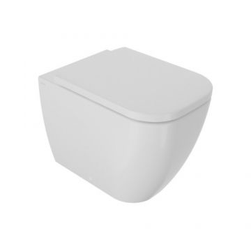 Set vas wc Sanycces Quarc stativ cu capac cu inchidere lenta, alb mat - Culoare Alb pal