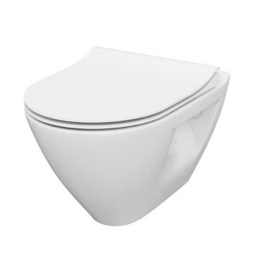 Set vas wc suspendat, Cersanit, Mille, capac cu soft close si quick release, alb