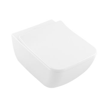 Set vas WC suspendat, Villeroy & Boch, Collaro, cu capac soft close și quick release, alb