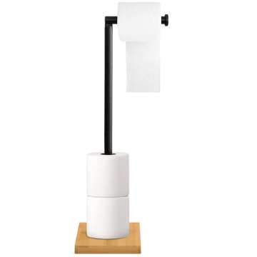 Suport freestanding hartie igienica Rea 322745 Negru Mat cu Maro