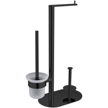 Suport hartie igienica 3 functii Deante Round Negru Mat