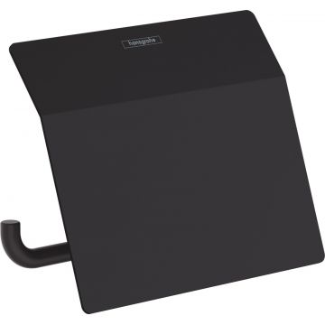 Suport hartie igienica cu aparatoare Hansgrohe AddStoris, negru mat - 41753670