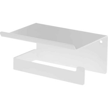 Suport hartie igienica cu raft Deante Mokko Alb Mat