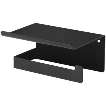 Suport hartie igienica cu raft Deante Mokko Negru