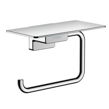 Suport hartie igienica cu raft Hansgrohe AddStoris, crom - 41772000