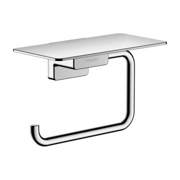Suport hartie igienica, Hansgrohe, AddStoris, cu polita, crom
