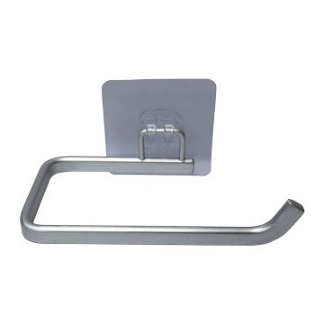 Suport pentru hârtie igienică argintiu lucios autoadeziv din metal Filaire Aluminium – douceur d'intérieur