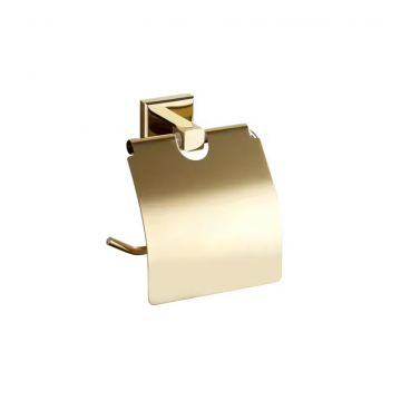 Suport pentru hartie igienica cu protectie Rea Auriu Lucios