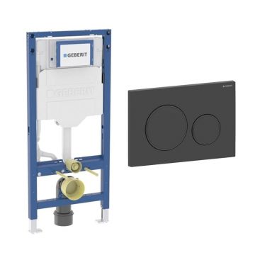 Rezervor incastrat Geberit Duofix Sigma cu set fixare si clapeta Sigma20 negru easy-to clean