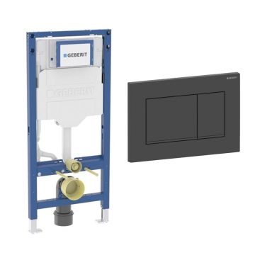 Rezervor incastrat Geberit Duofix Sigma cu set fixare si clapeta Sigma30 negru mat
