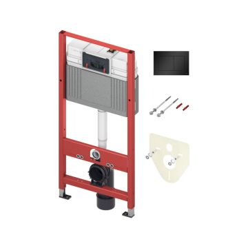 Set rezervor incastrat TECEbase cu sistem de fixare si clapeta TECEnow negru mat