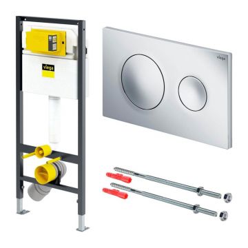 Set rezervor WC incastrat Viega Prevista cu set fixare si clapeta crom