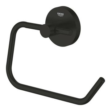 Suport hartie igienica negru mat fara aparatoare Grohe Essentials