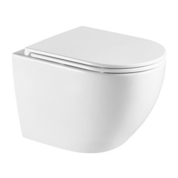 Vas WC suspendat rimless cu capac soft close alb Omnires Ottawa Comfort