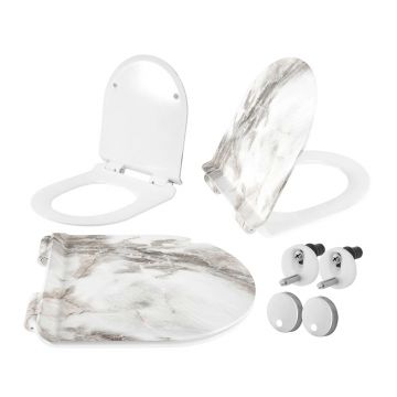 Capac WC Rea Carlo slim lava mat piatra softclose