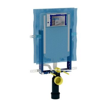 Rezervor incastrat Geberit Sigma cu cadru Kombifix pentru wc suspendat 109 cm, compact, montaj in caramida