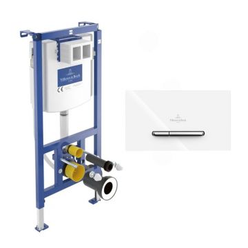 Rezervor WC cu cadru incastrat Villeroy&Boch ViConnect cu cadru 112 cm si clapeta ViConnect 300S alb