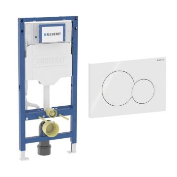 Set rezervor incastrat Geberit Duofix Sigma cu set fixare si clapeta Sigma01 alb lucios