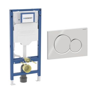 Set rezervor incastrat Geberit Duofix Sigma cu set fixare si clapeta Sigma01 crom lucios