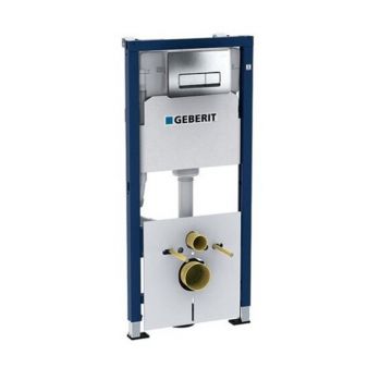 Set rezervor WC incastrat cu set fixare Geberit Duofix Delta Up100 si clapeta crom dreptunghiulara