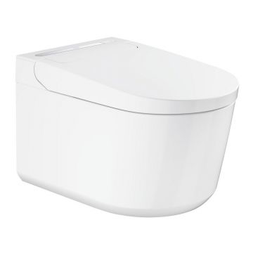 Set vas WC suspendat Grohe Sensia Pro Rimless cu functie bideu electric alb lucios si capac softclose