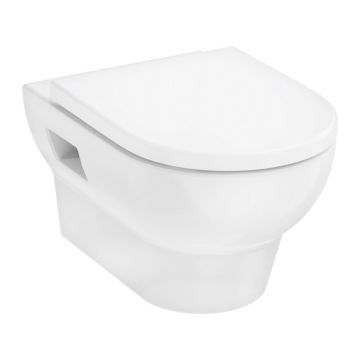 Set vas WC suspendat Hansgrohe GladeLake S AquaChannel Flush cu capac softclose alb lucios