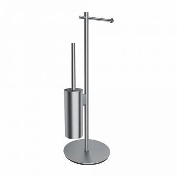 Suport hartie freestanding cu spatiu pentru perie nichel Omnires Modern Project