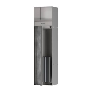 Suport incastrat pentru hartie igienica cu perie WC Hansgrohe XtraStoris Rock otel periat