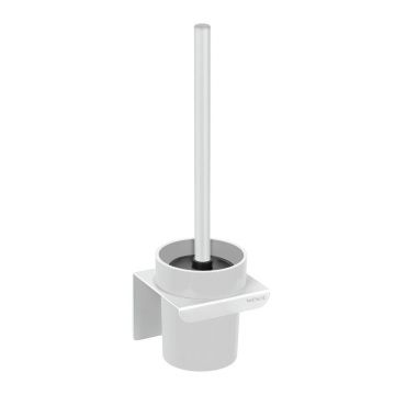 Perie de WC albă autoadezivă cu Turbo-Loc din plastic Lizan – Wenko