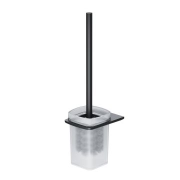 Perie WC cu suport AM.PM Inspire 2.0 negru-sticla mata